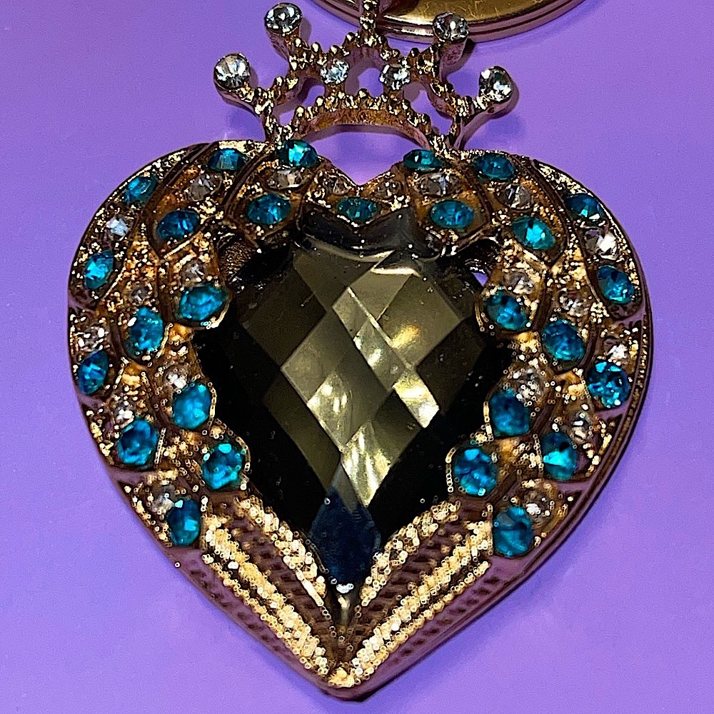 Heart Bag Charm NEW Keychain Jewelry Crown Rhinestones Sparkle Purse Bling - Picture 4 of 15